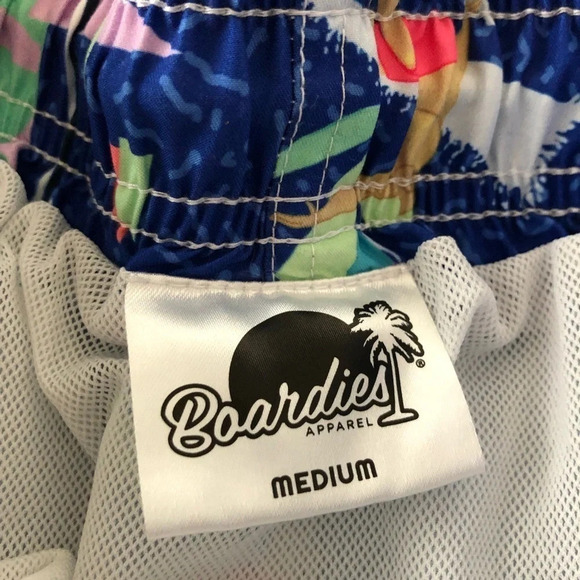 Boardies Medium Blue Surf Printed Lined Swim Shorts Trunks Tropical Sailboat M - Picture 2 of 5